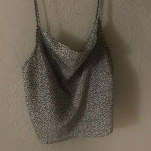 Black and white spaghetti strap